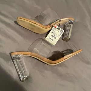 Zara Vinyl Sandals With Methacrylate Heel